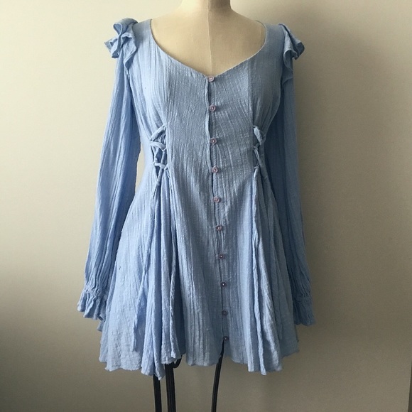 Free People NWOT cotton gauze mini dress - Picture 4 of 8